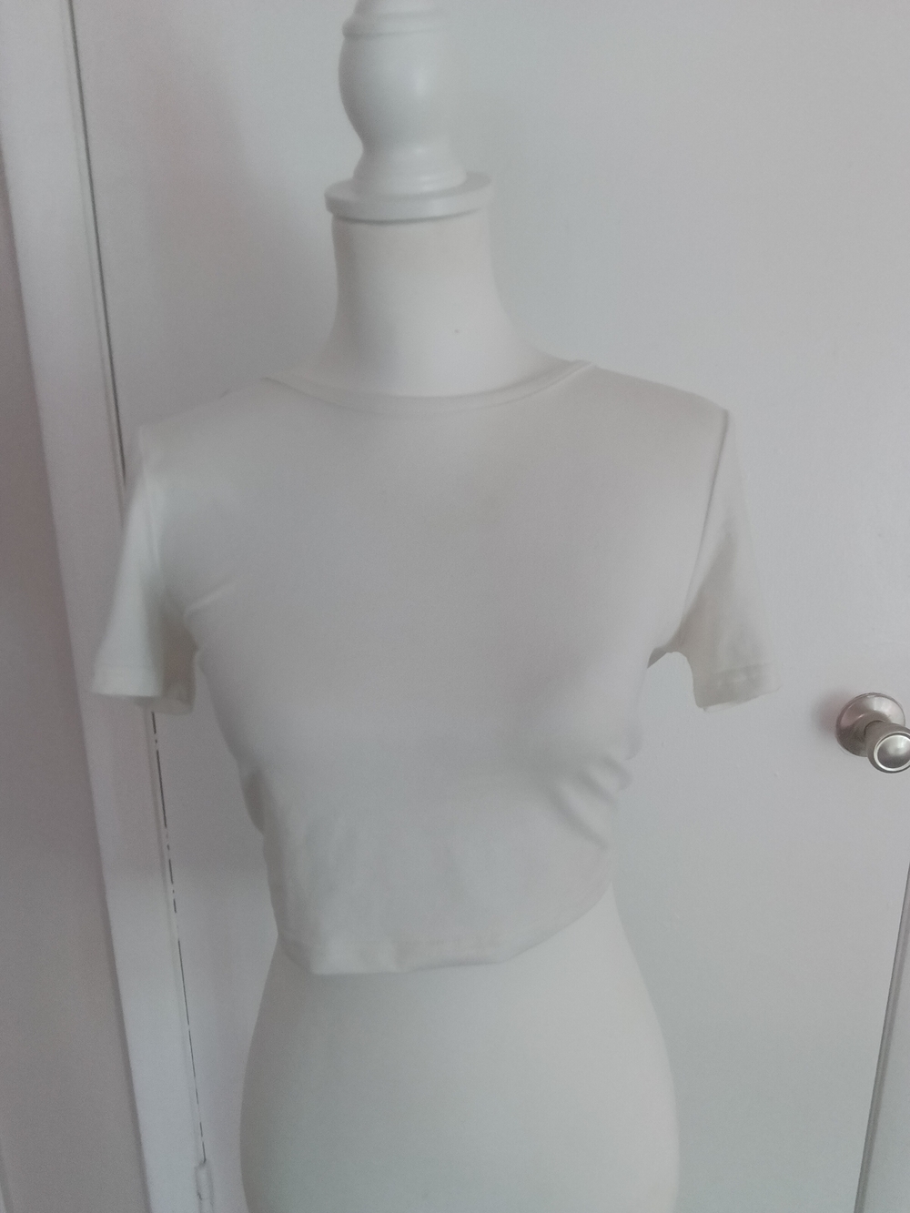 SHEIN White Short Sleeve Crop Top